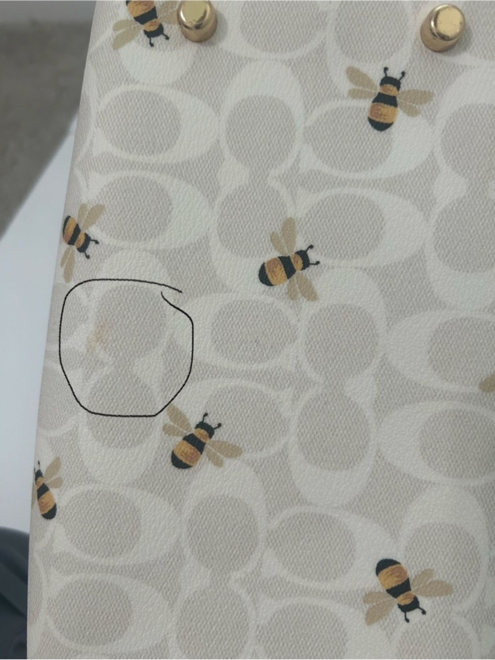 Coach Cream Bee-Print Mini Satchel with Gold Hardware - Picture 13 of 13